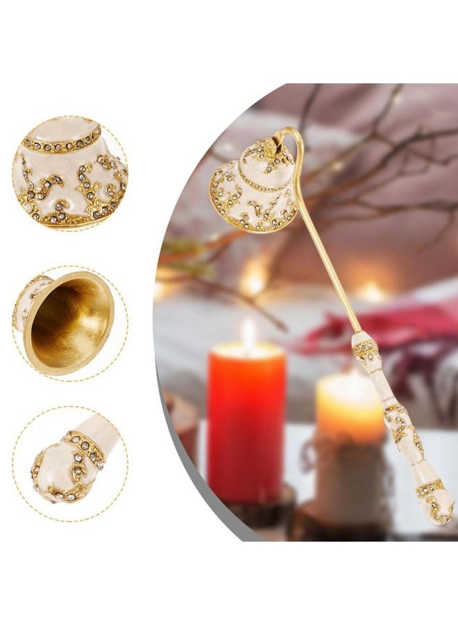 Earssa Candle Snuffer Vintage Unique Candle Extinguisher Snuffer with Long Handle Decorative Candle Extinguisher Metal Candle Stopper Candle Accessories Gift (White) - Image 3