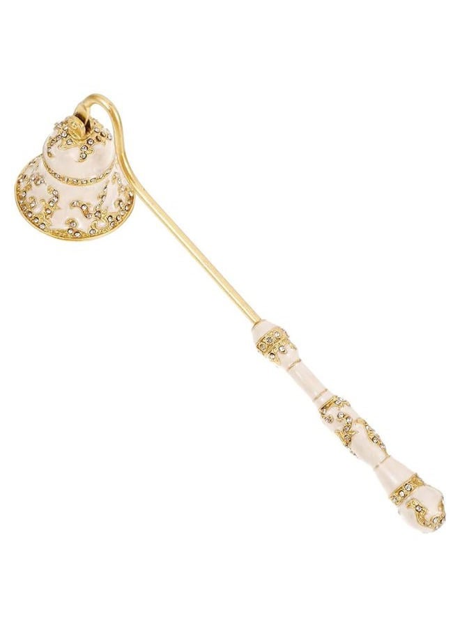 Earssa Candle Snuffer Vintage Unique Candle Extinguisher Snuffer with Long Handle Decorative Candle Extinguisher Metal Candle Stopper Candle Accessories Gift (White) - Image 1