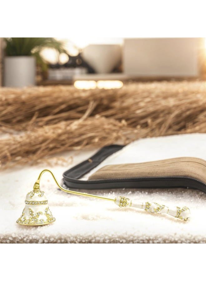 Earssa Candle Snuffer Vintage Unique Candle Extinguisher Snuffer with Long Handle Decorative Candle Extinguisher Metal Candle Stopper Candle Accessories Gift (White) - Image 2