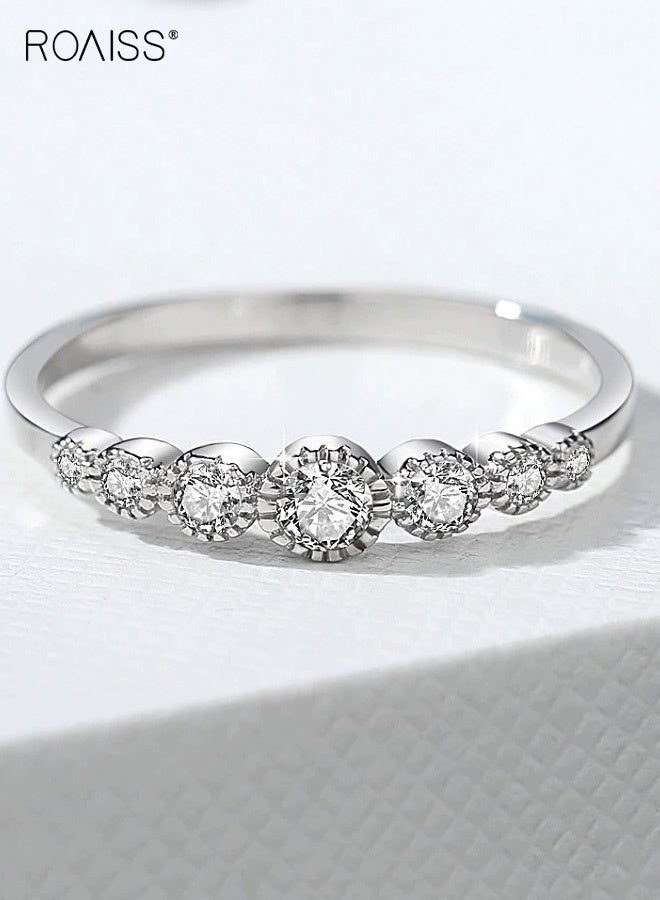 رويس خاتم نسائي بسيط على شكل صف من سبعة نجوم، خاتم عصري متعدد الاستخدامات، خاتم للإصبع الصغير، خاتم للإصبع السبابة، إكسسوار لليد - Image 2