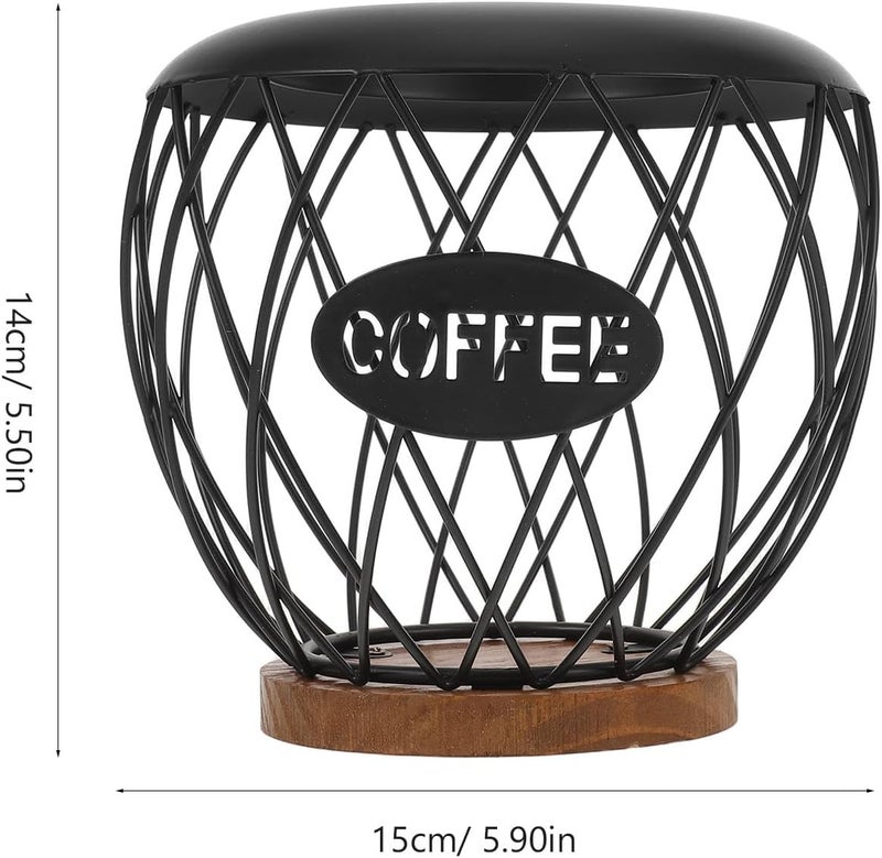Healifty Metal Coffee Pod Holder Coffee Capsule Container Wire Basket Holder Organizer Storage Basket for Kitchen Countertop Office Bar Accessories - Image 2