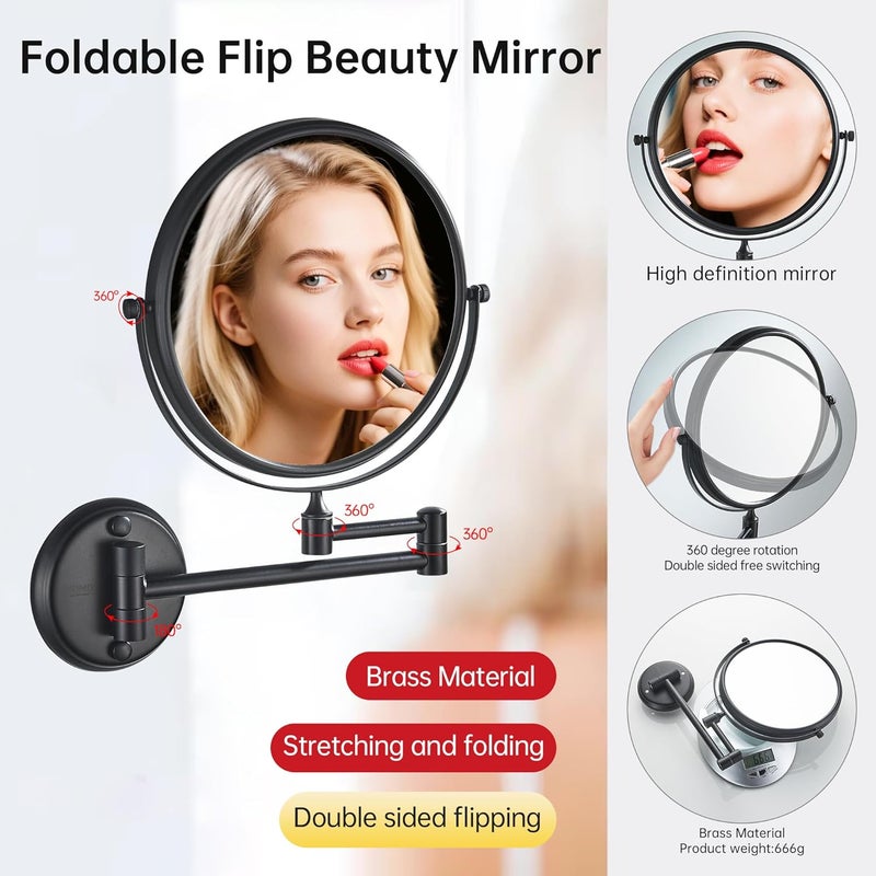 BRIMIX مرآة حلاقة مثبتة على الحائط بوجهين - Image 3