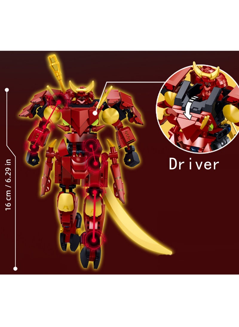 Red Armor Character Model Set Building Blocks Creative Diy Simulation Collection Building Assembly Toys Children Adult Home Decoration  - Image 2