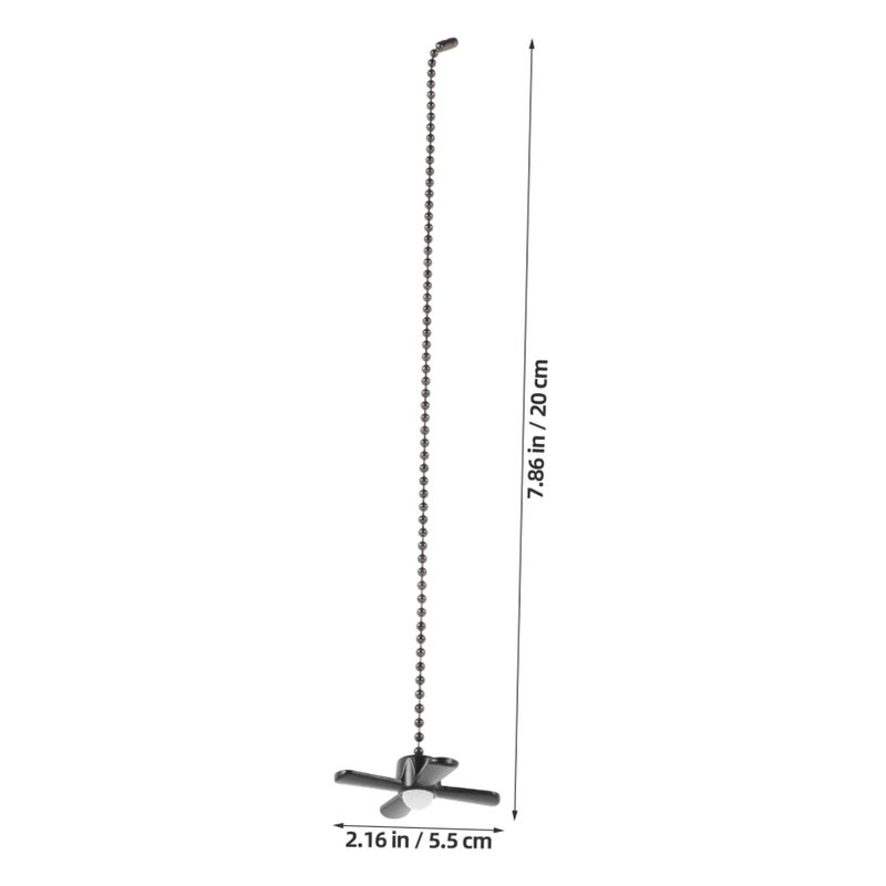 2PCS Stainless Steel Fan Pull Chain Extension with Glass Pendant Ceiling Fan Replacement Accessory - Image 4