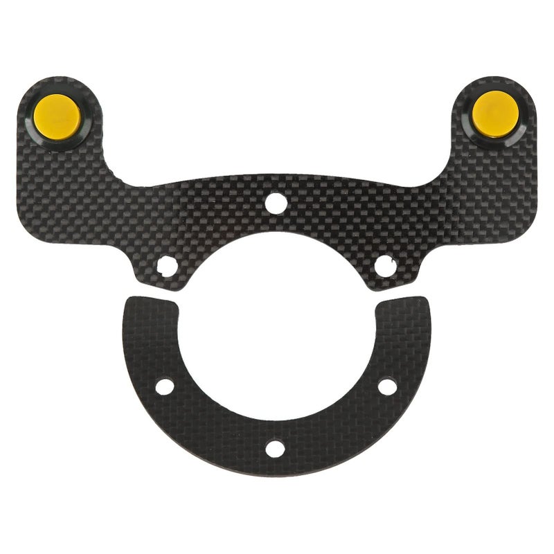 Universal 6 Bolt Steering Wheel Horn Button Kit with Acrylic Base for Racing Wheels in Yellow - Image 2