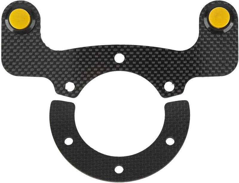 Universal 6 Bolt Steering Wheel Horn Button Kit with Acrylic Base for Racing Wheels in Yellow - Image 1