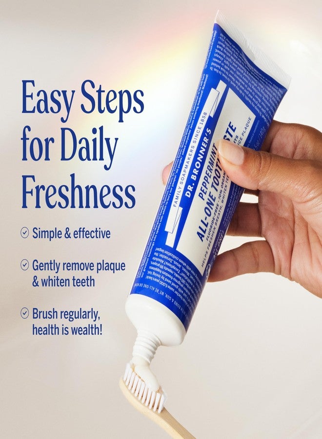 Dr. Bronner's Dr. Bronner’s All-One Toothpaste – Peppermint, 5 oz, 1-Pack – Fluoride-Free Toothpaste for Adults, SLS-Free, 70% Organic & Natural Ingredients, Vegan, Helps Freshen Breath, Reduce Plaque, Whiten Teeth - Image 5