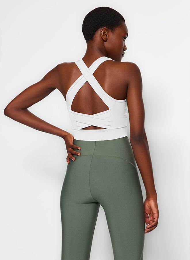 trendyol White Support/Shaping Back Detail Square Neck Knitted Sports Bra  - Image 5