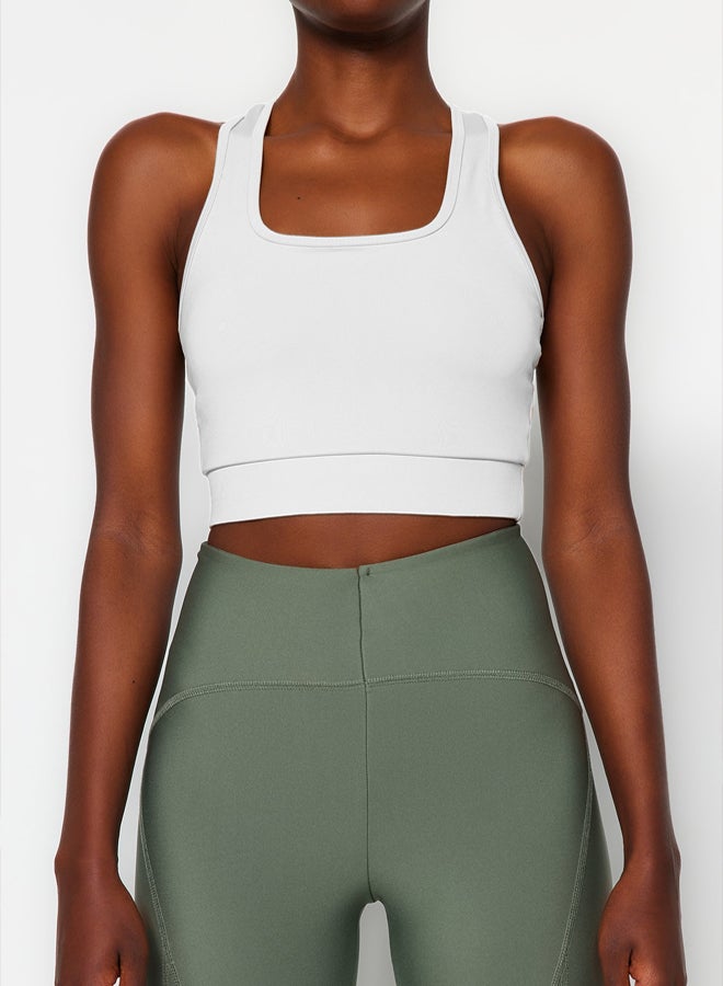 trendyol White Support/Shaping Back Detail Square Neck Knitted Sports Bra  - Image 3