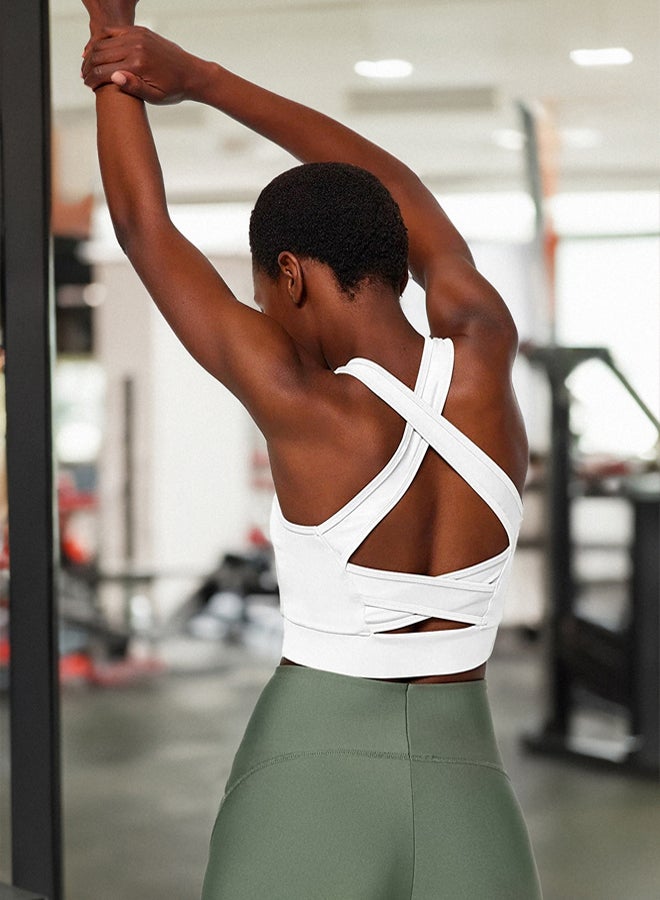 trendyol White Support/Shaping Back Detail Square Neck Knitted Sports Bra  - Image 1