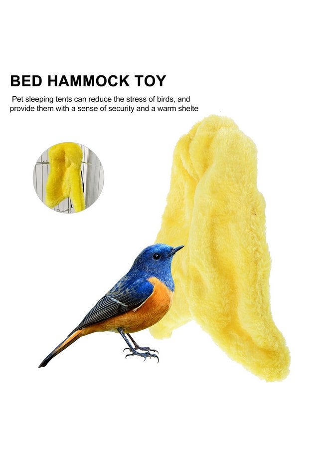 balacoo Balacoo Cozy Corner Fleece Bird Blanket, Warmer Hanging Bird Hammock Toy, Parrot Cage Snuggle Hut, Bird Cuddle Nest Toy for Parakeet Cockatiel Pigeon Cage Bedding (Yellow/L) - Image 2
