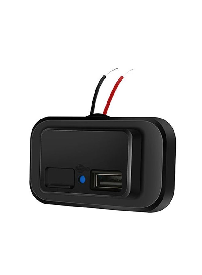HuHa 3.1A Punch-Free Automatic Spring Cover RV Bus Modified Car Charger Dual USB Car Charger(Black)  - Image 1