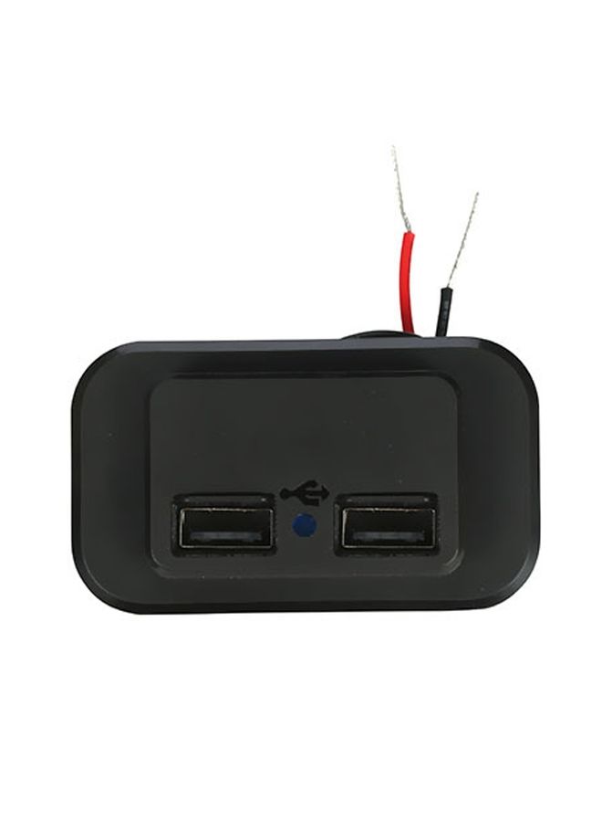 HuHa 3.1A Punch-Free Automatic Spring Cover RV Bus Modified Car Charger Dual USB Car Charger(Black)  - Image 2