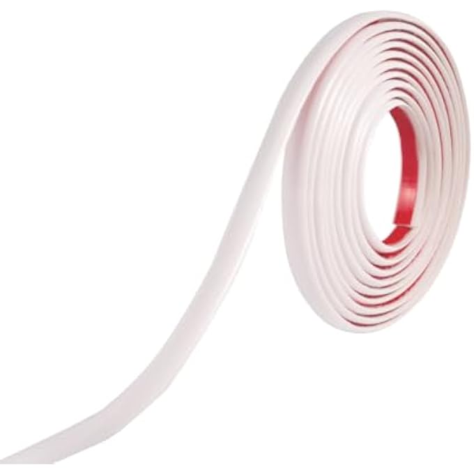 FLEXIBLE MOLDING TRIM FOR WALL TILE EDGES, KITCHEN BACKSPLASH, MIRRIOR FRAME,PEEL AND STICK, 3/8" X 120", 1/8" THICKNESS,WHITE - Image 1