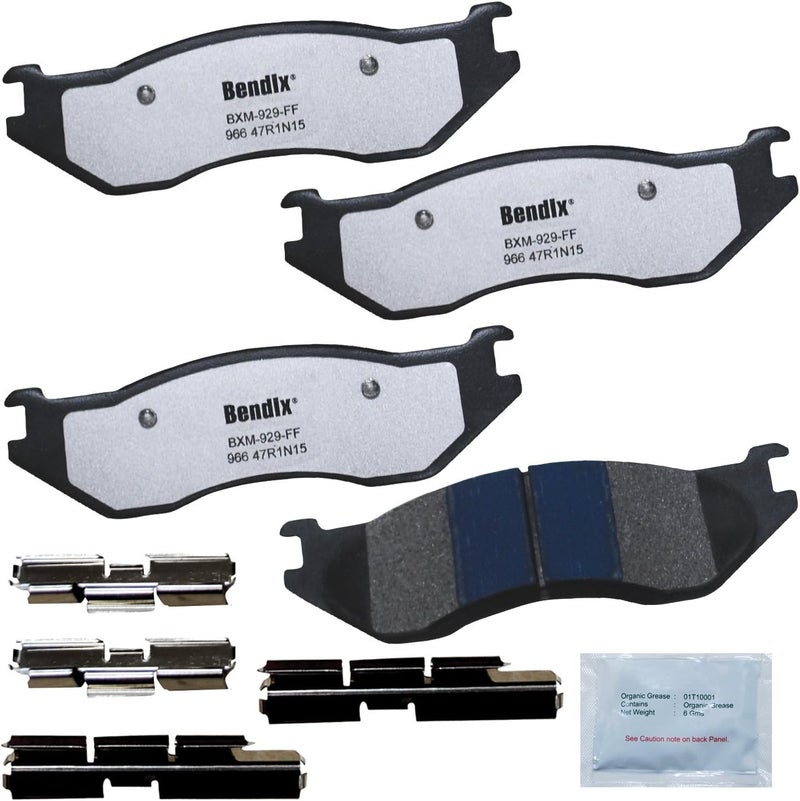 Bendix Fleet Metlok MKD966FM Semi-Metallic Front Brake Pads for Dodge Durango 2006-2003, Ram 1500 2005-2002, Ram 1500 Van 2003 - Image 1