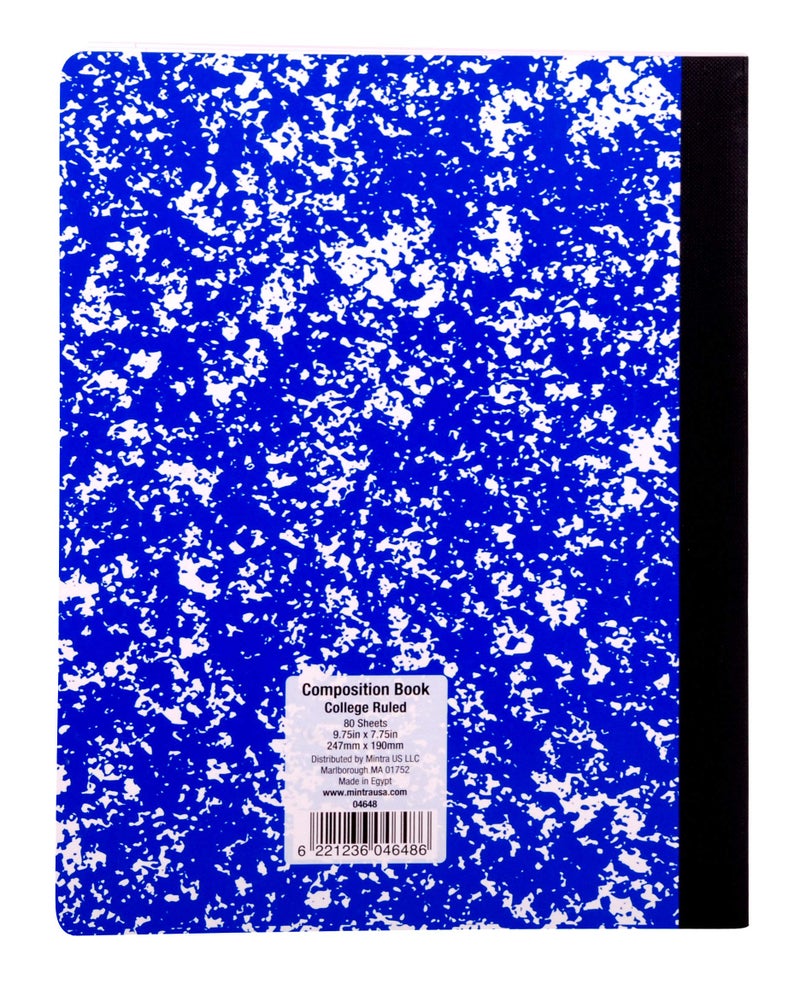 Mintra Office Composition Books - Sturdy Flexible Cover (4 Pack, Assorted Marble Comp - College Ruled) - Image 2
