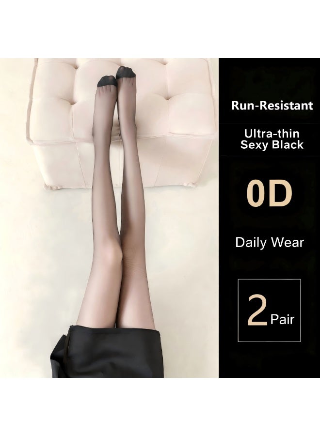 Women's Sheer Tights (Pack of 2) - 0D Durable Everyday Pantyhose with Elegant Look Stockings Socks - Image 1