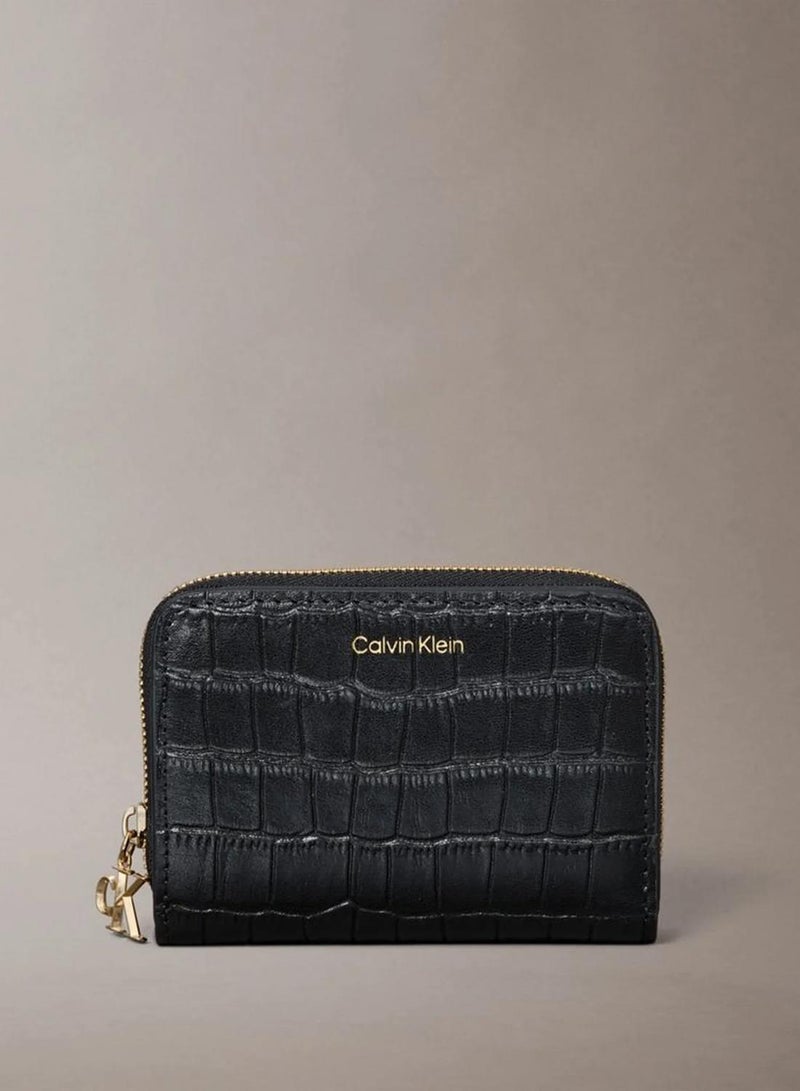 CALVIN KLEIN Leather Croc-Effect RFID Zip-Around Wallet - Image 1