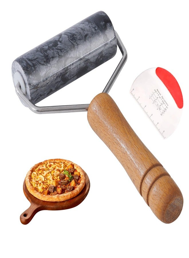 xinglinsaiter Small Marble Rolling Pin for Dough-Non-Stick T-shaped Hand Roller for Dough,Compact-Ideal for Home Bakers(Type B Black) - Image 1