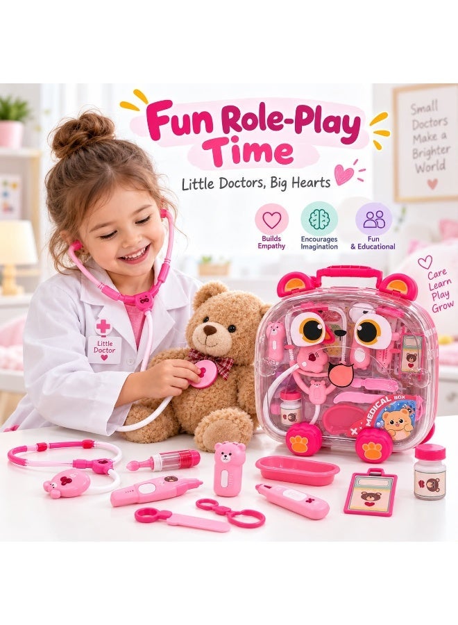 Toy Land Kids Doctor Medical Kit 27-Piece Pretend Play Set with Carry Case, Stethoscope, Syringe, Thermometer & Medical Accessories, Educational Role Play Doctor Toy for Boys & Girls Ages 3+ - Image 3