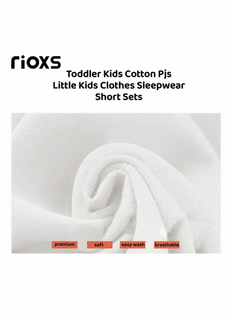 RIOXS - Toddler Baby Boys Top and Short Sets Kids Short Sleeve T-shirt Short Suits Cotton Outfits Playwear - Image 1