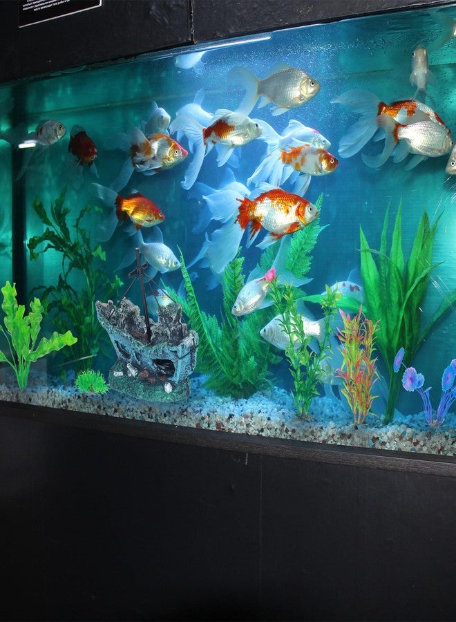 Saim Aquarium Large Shipwreck Decorations Resin Lifelike Ship Decor, Sunken Ship with Fish Tank Artificial Plastic Plants Fish Tank Accessories for Natural Look - Image 5