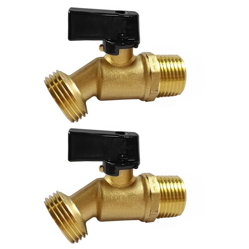 Uenede Brass Garden Hose Bibb Valve 12 NPT MIP Male Inlet to 34 GHT Male Outlet Faucets Spigot with Quarter Turn Ball Valve Pack of 2 - Image 2