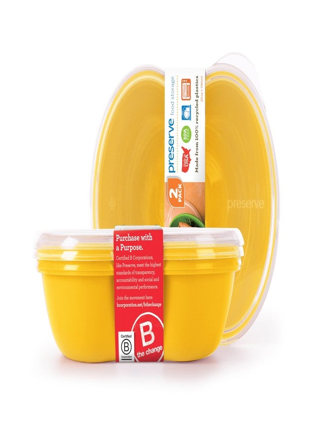 Preserve Food Storage Sandwich Container, Yellow, 25 oz., Set of 2 - Image 1