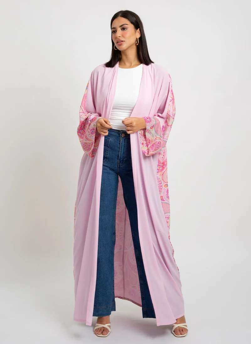 Kaafmeem Rose Water Drops Wide-fit Abaya