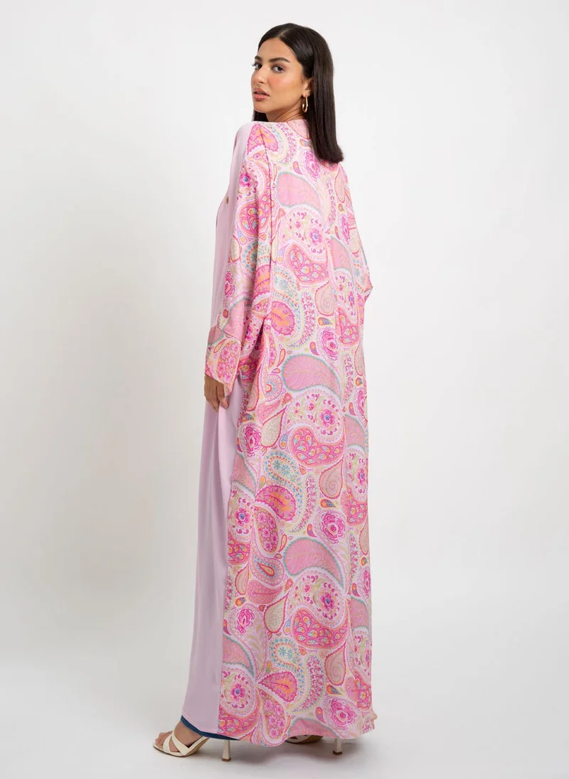 Kaafmeem Rose Water Drops Wide-fit Abaya
