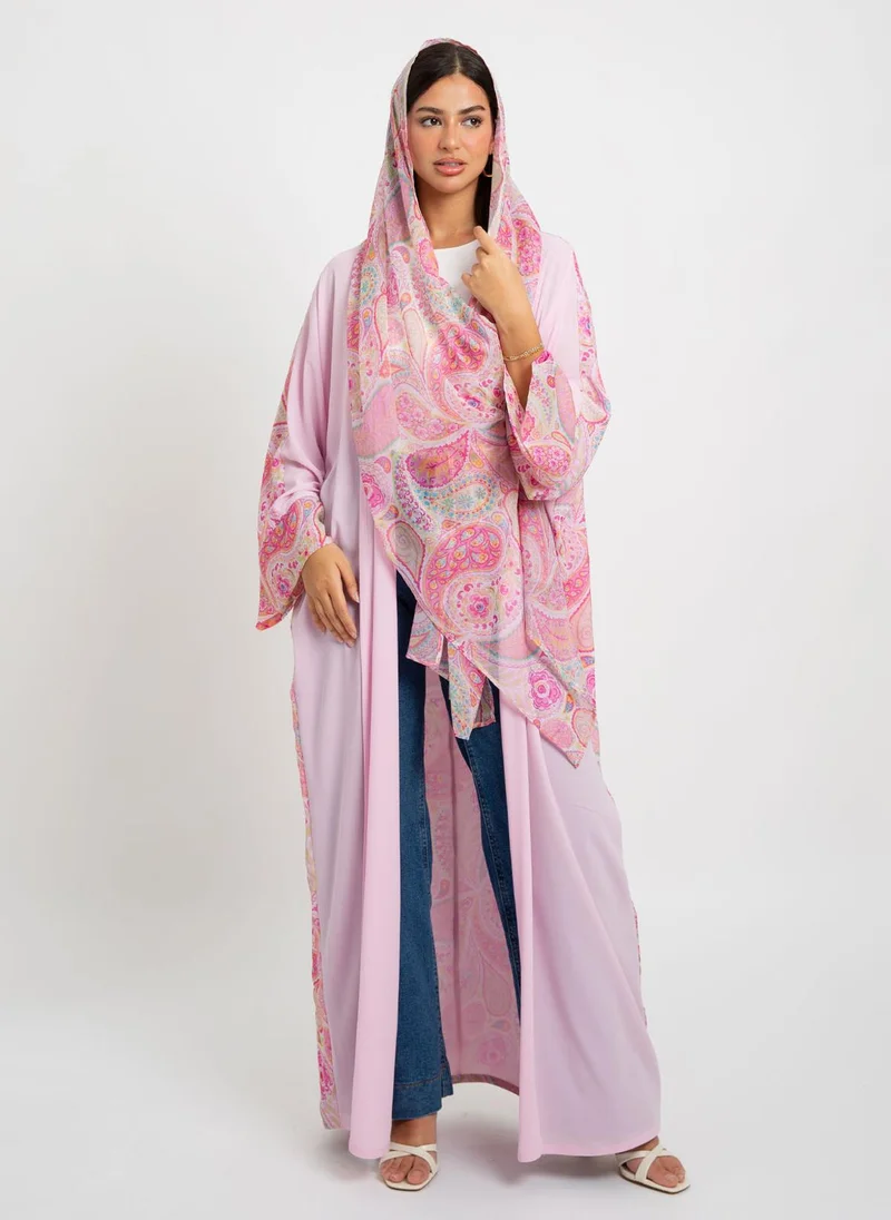 Kaafmeem Rose Water Drops Wide-fit Abaya