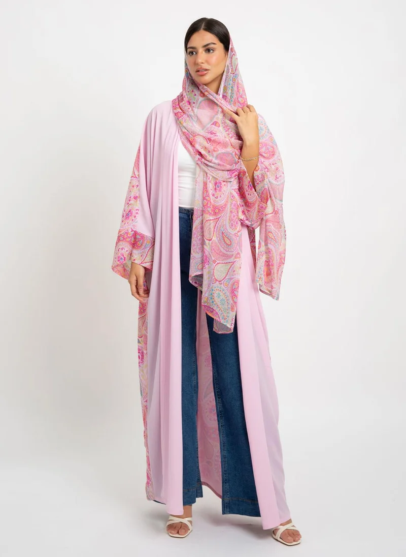 Kaafmeem Rose Water Drops Wide-fit Abaya