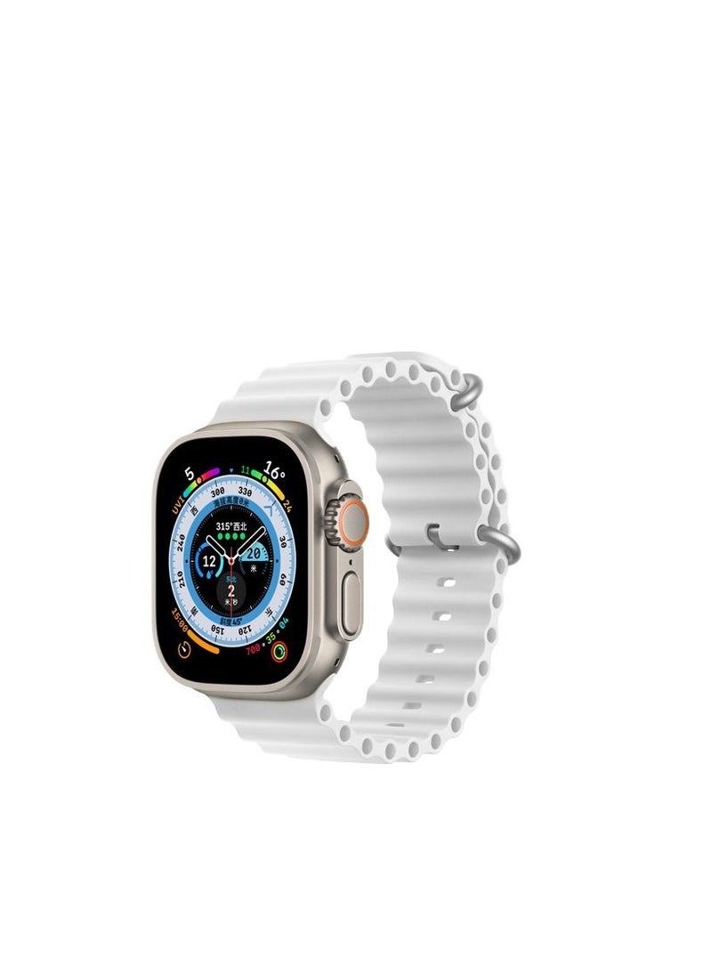GULFLINK - Adjustable Loop Sport Fluoroelastomer Breathable Watch Band for Apple Watch 42/44/45/49mm White - Image 1