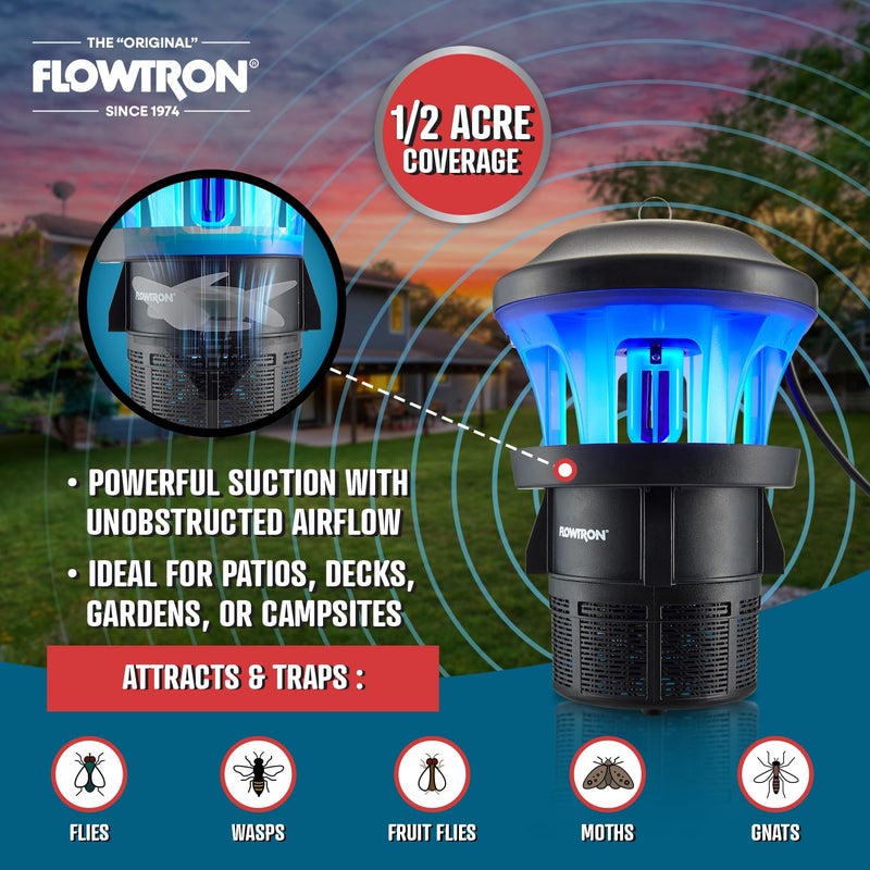 Flowtron Outdoor Bug Trap | UV Light & Powerful Fan Fly Killer with Â½ Acre Coverage | Quiet Insect Control & Weather Resistant | Easy Clean Collection Chamber | Patio Deck Yard | ETL Certified - Image 3