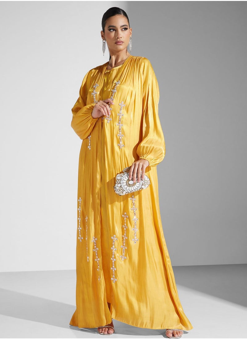 hayas closet - Embellished Open Front Dress - Image 1