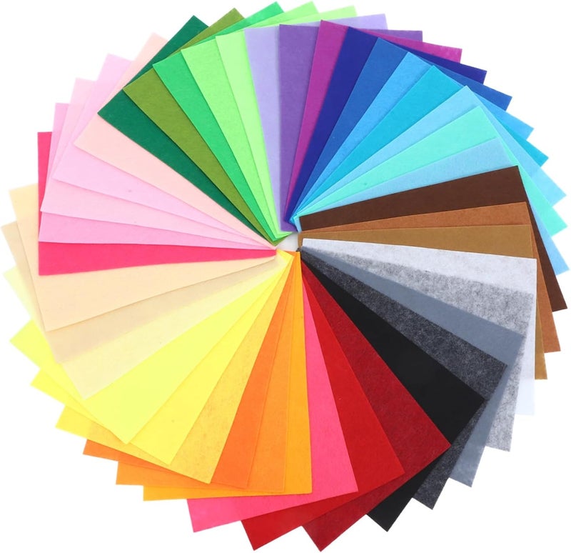 NUOBESTY 40pcs Colored Felt Sheets for Crafting DIY Felt Pack for Sewing Art Projects and Family Activities Soft and Durable Craft Supplies - Image 1