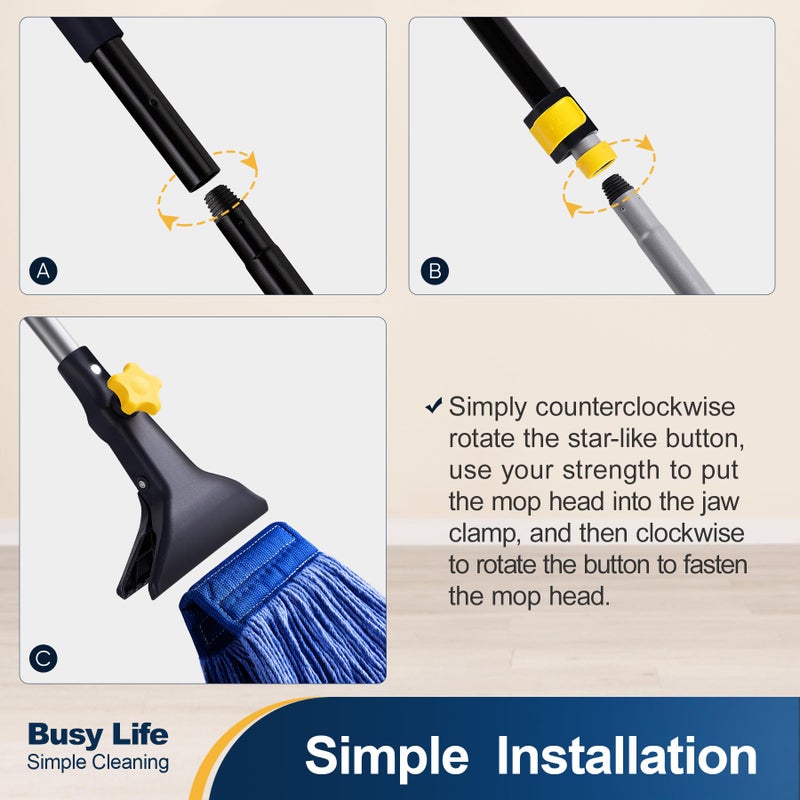 Yocada Looped-End String Wet Mop Head Refill Replacement Heavy Duty Cotton Commercial Industrial Grade Floor Cleaning - Image 5