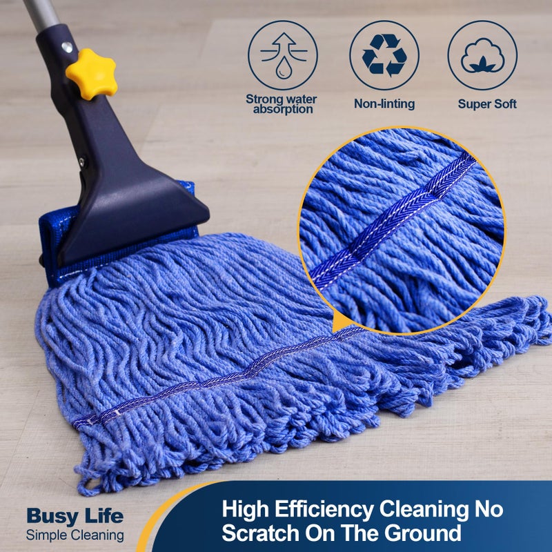 Yocada Looped-End String Wet Mop Head Refill Replacement Heavy Duty Cotton Commercial Industrial Grade Floor Cleaning - Image 3