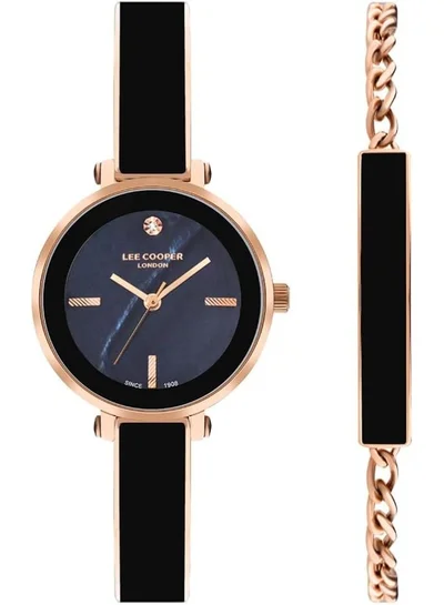 Lee Cooper Lee Cooper Women's 2035 Movement Watch, Analog Display and Metal Strap - LC07813.450, Rose Gold