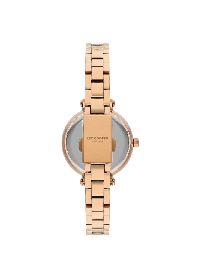 Lee Cooper Lee Cooper Women's 2035 Movement Watch, Analog Display and Metal Strap - LC07813.450, Rose Gold