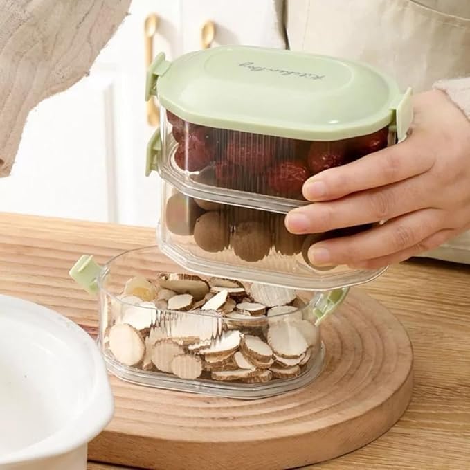 Caltero Storage Box For Kitchen Spice Container and Seasoning Box Multipurpose Leak Proof And Reusable Food Storage Box For Nuts Grain And Dry Food Kitchen OrganizersSet of 4 multicolor2024 - Image 2