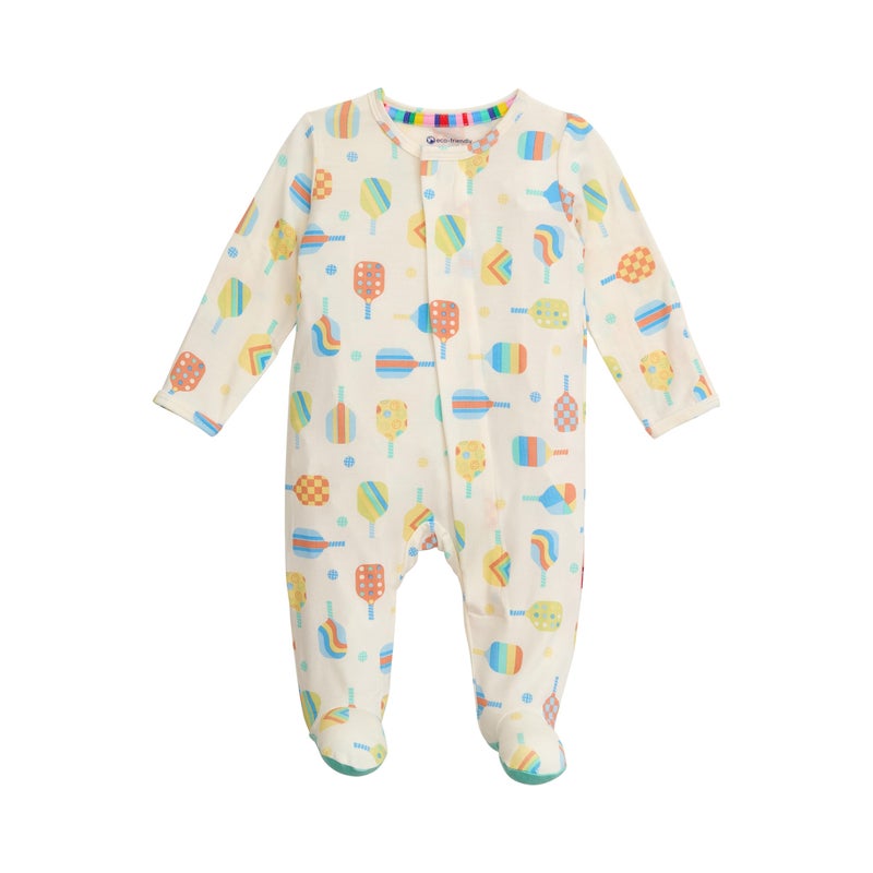 Magnetic Me Girls Modal Magnetic Baby Footie Pajamas | Silky Soft Modal Fabric | Perfect Pickle Paddles | 6-9 Months - Image 1