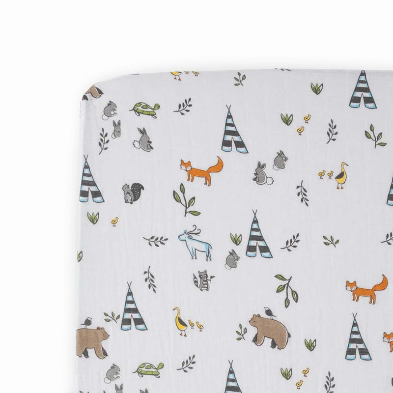 Little Unicorn Premium Crib Sheet | Breathable & Super-Soft Muslin Fabric (Forest Friends) - Image 1