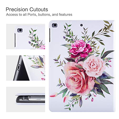 Vimorco Case for iPad 5th/6th Generation 9.7 Inch 2017/2018, for iPad Air 1/2 Case, Slim Shockproof PU Leather Adjustable Stand Cover for iPad 5/6 Gen, Bouquet - Image 3