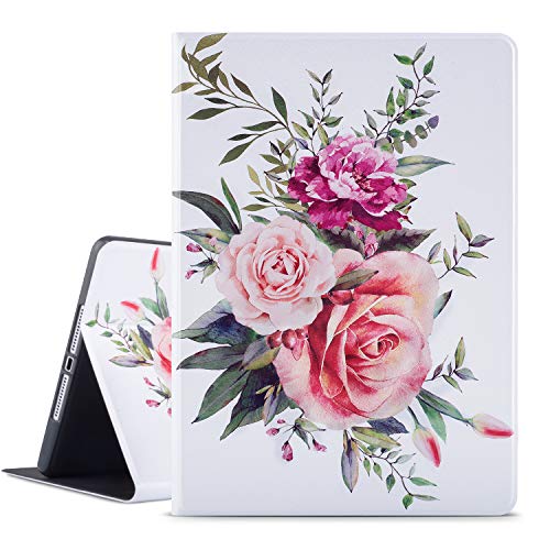 Vimorco Case for iPad 5th/6th Generation 9.7 Inch 2017/2018, for iPad Air 1/2 Case, Slim Shockproof PU Leather Adjustable Stand Cover for iPad 5/6 Gen, Bouquet - Image 1