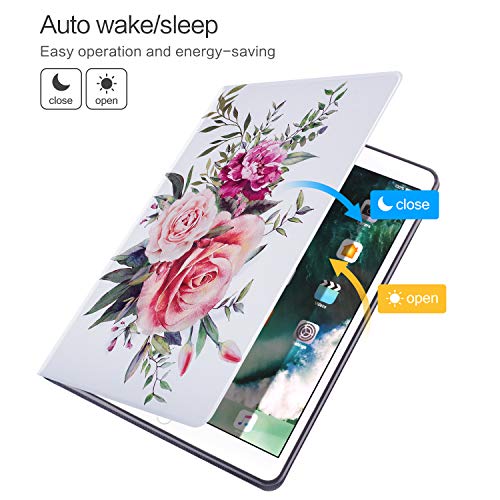 Vimorco Case for iPad 5th/6th Generation 9.7 Inch 2017/2018, for iPad Air 1/2 Case, Slim Shockproof PU Leather Adjustable Stand Cover for iPad 5/6 Gen, Bouquet - Image 5