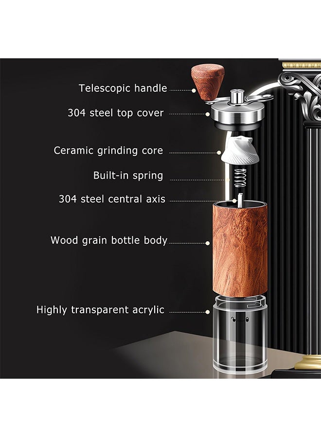 GD Portable Manual Coffee Grinders, Stainless Steel Body Coffee Bean Grinder Adjustable for Fine/Coarse Grind, High Quality Coffee Grinders  with Cleaning brush for Home, Travel, Camping etc - Image 3