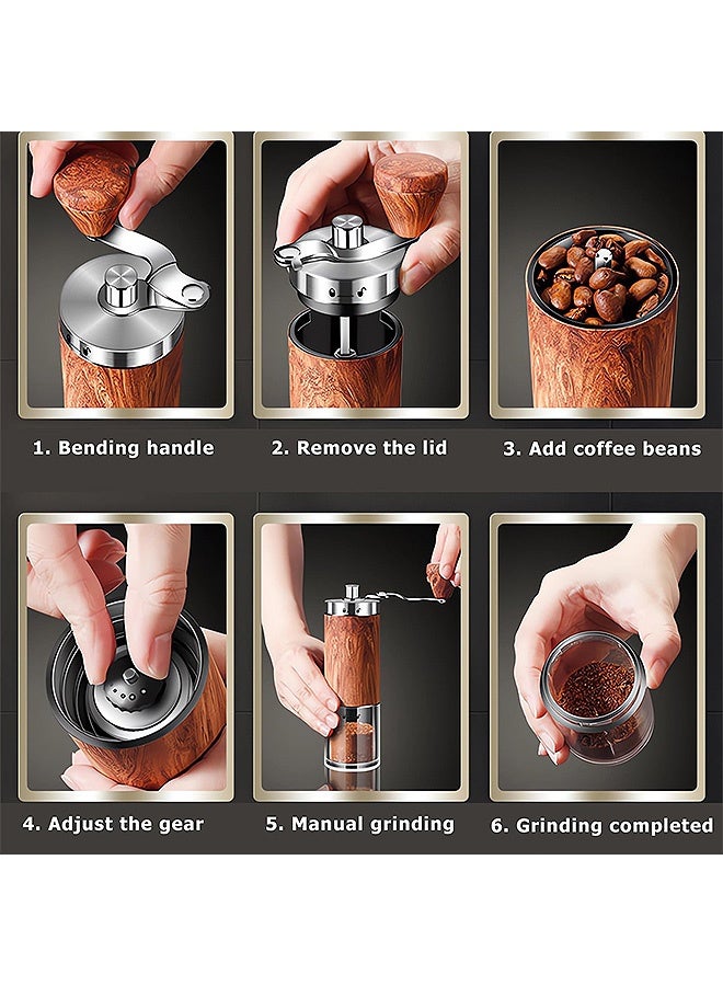 GD Portable Manual Coffee Grinders, Stainless Steel Body Coffee Bean Grinder Adjustable for Fine/Coarse Grind, High Quality Coffee Grinders  with Cleaning brush for Home, Travel, Camping etc - Image 5