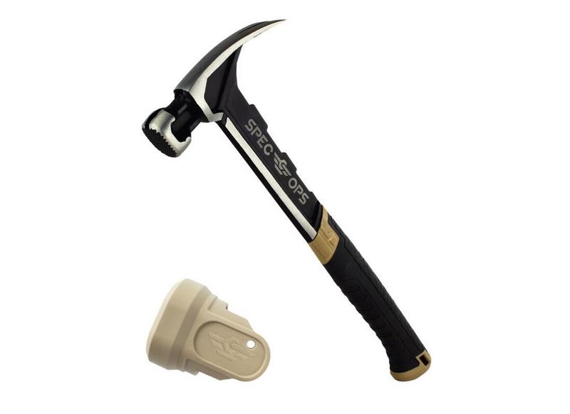 Spec-Ops Spec Ops Spec-M22Cf-S Tools Framing Hammer, 22 Oz, Rip Claw, Milled Face, Soft Mallet Shock-Absorbing Grip, 3% Donated To Veterans,Black/Tan - Image 1