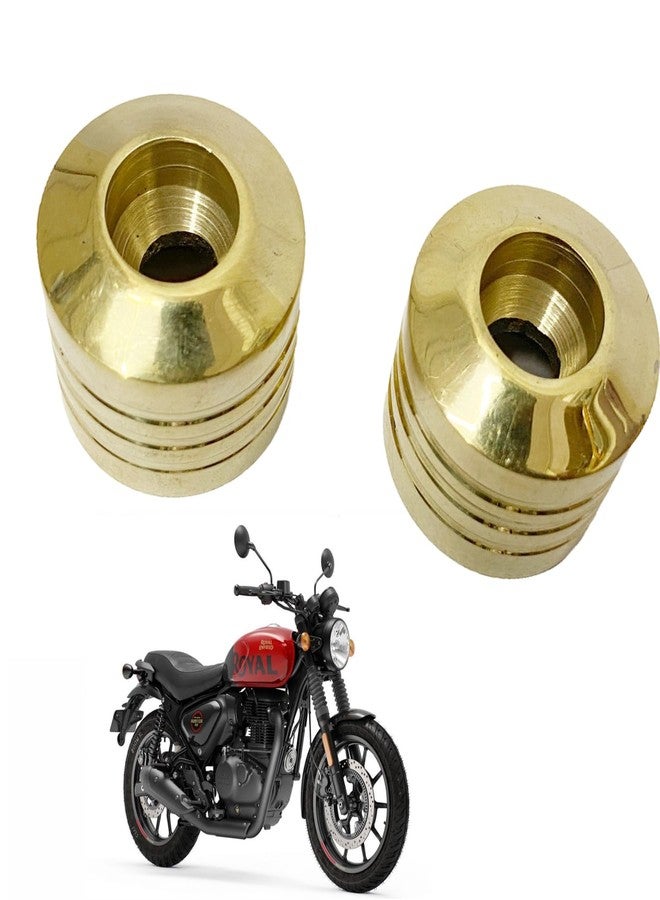 Ozango Bike Antique Desgin Plain Handle Bar Weight Handlebar Weight Pure Brass Golden Suitable for RE Hunter 350 - Image 1